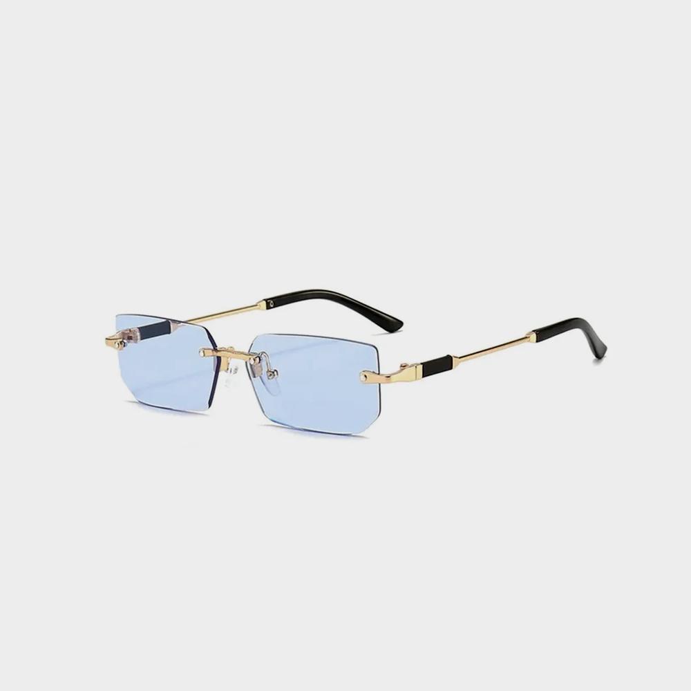 Rimless Sunglasses Rectangle Fashion Popular Women Men Image 4