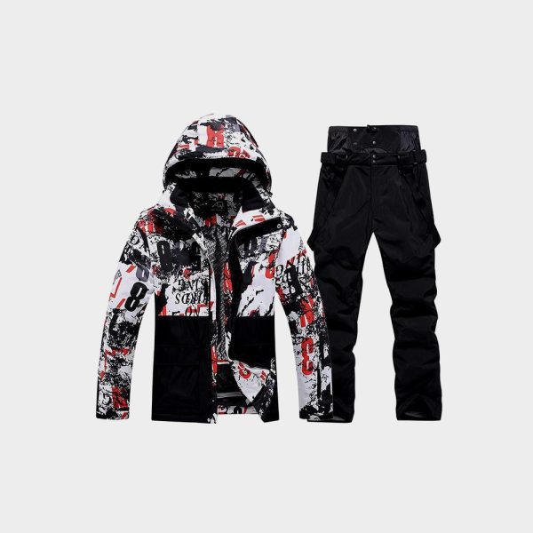 WOWULOVELY Men's Winter Snowsuit Waterproof Windproof Mountain Jacket and Pant Sets